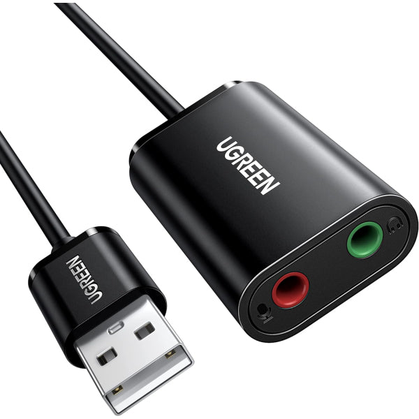 Ugreen External Sound Card US205, 2 X Jack 3.5mm, Black