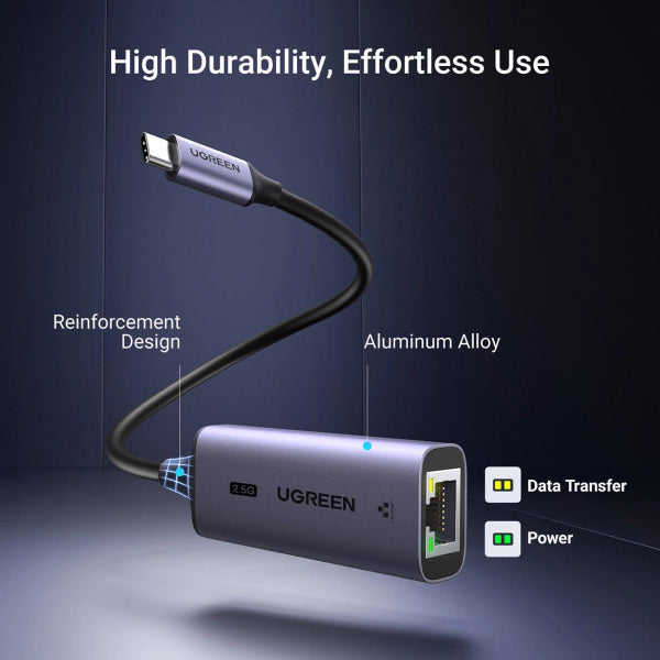 Ugreen Ethernet Adapter CM648, RJ45, USB, Grey