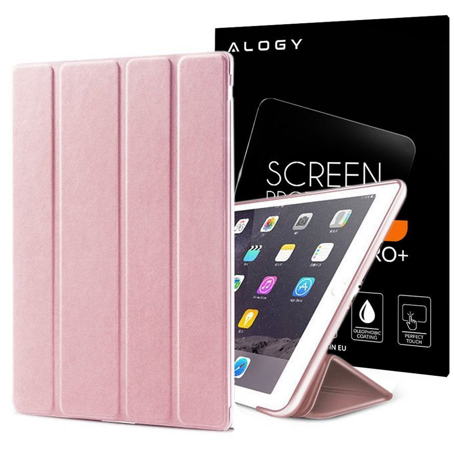 Etui Alogy Smart Case Apple iPad 2 3 4 silikon Różowe + Szkło