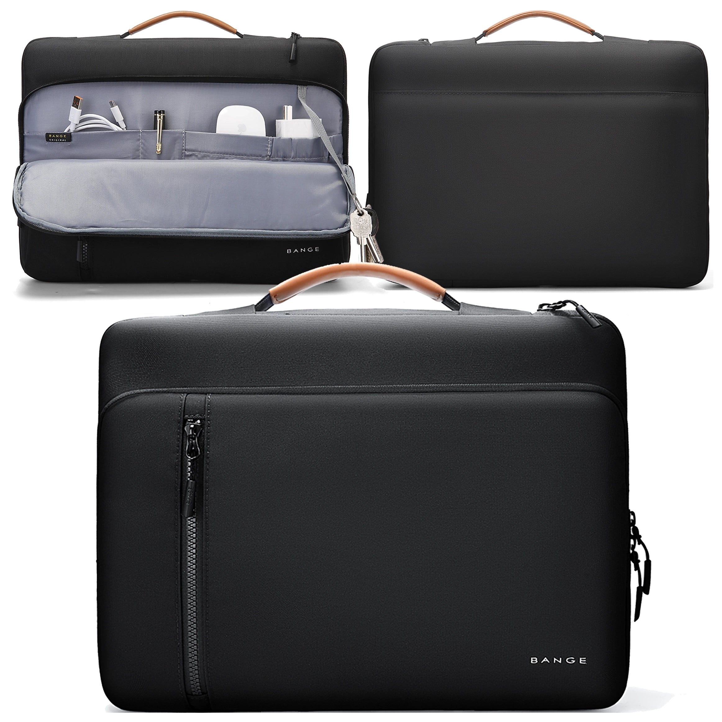 Torba wodoodporna Bange na laptopa do 15.6" - pojemna i wygodna, odporna i oddychająca, miejska i podróżna do pracy i samolotu, unisex - Czarna