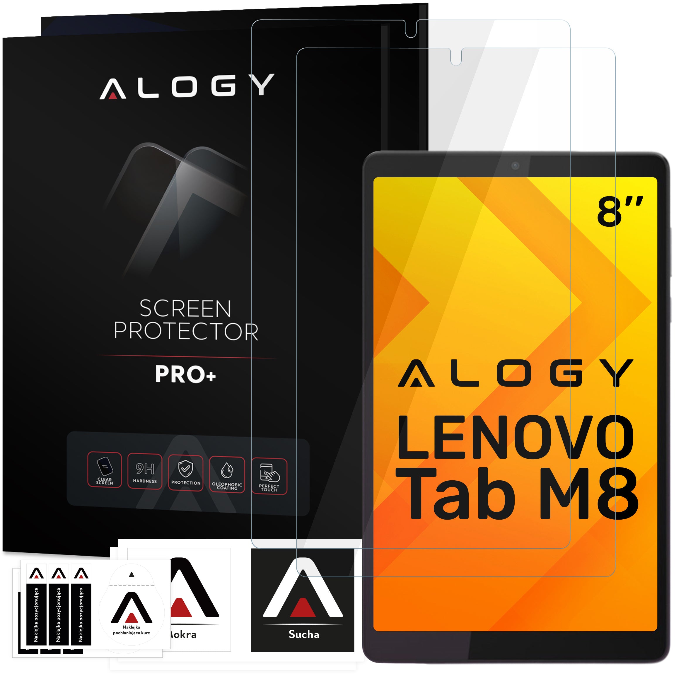2x Szkło hartowane do Lenovo Tab M8 (2/3/4gen.) TB300, TB8506, TB8705, TB8505 Alogy na ekran