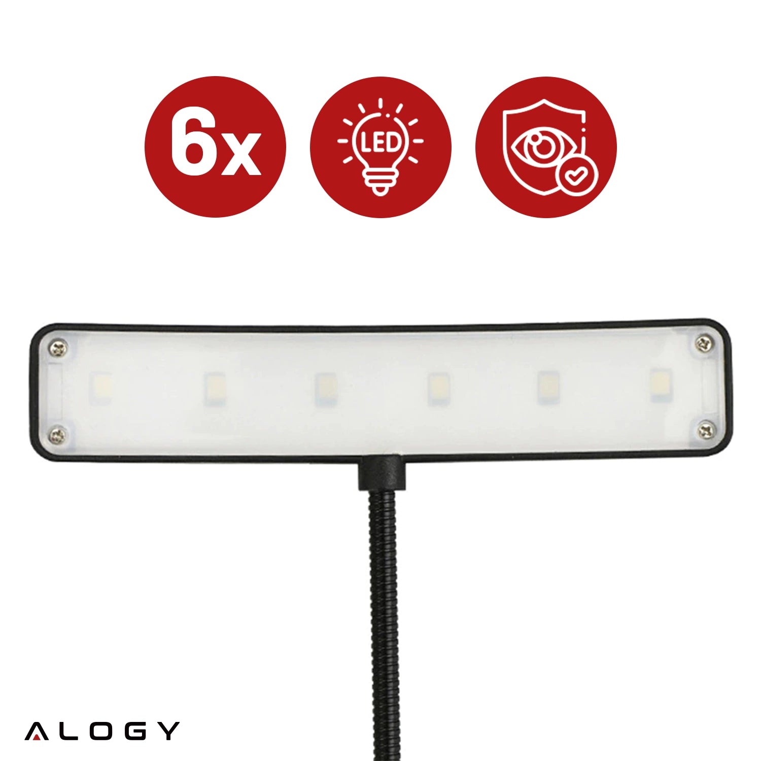 Lampa biurkowa Alogy LED z klipsem do czytania Czarna