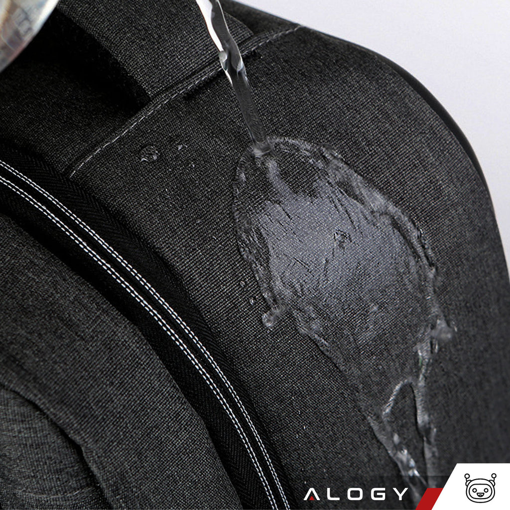 Plecak antykradzieżowy Alogy Urban Safe na laptopa 15,6" z portem USB duży wodoodporny Unisex Czarny
