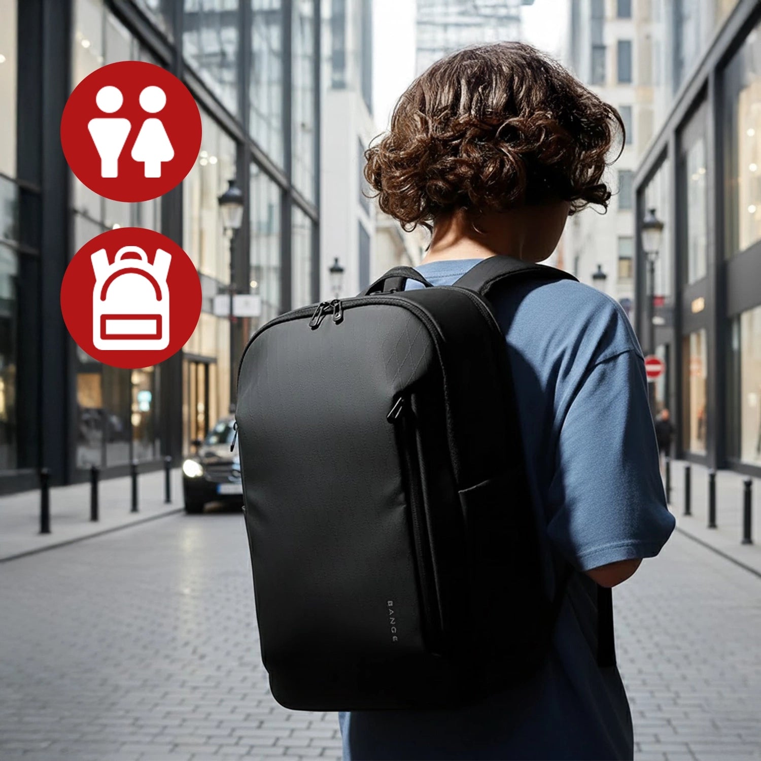Plecak wodoodporny Bange 26L na laptopy do 15.6" - pojemny i wygodny, odporny i oddychający, miejski i podróżny do pracy i samolotu, unisex - Czarny