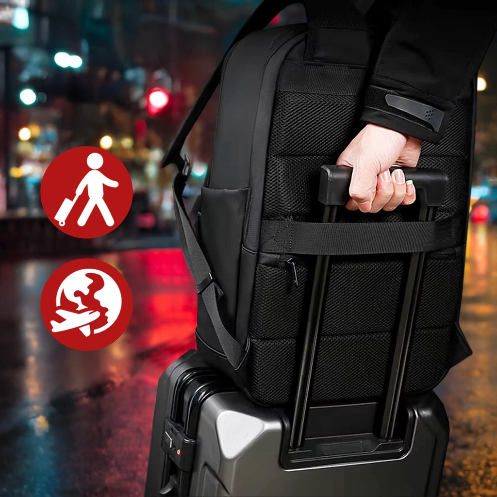 Plecak wodoodporny Bange 26L na laptopy do 15.6" - pojemny i wygodny, odporny i oddychający, miejski i podróżny do pracy i samolotu, unisex - Czarny