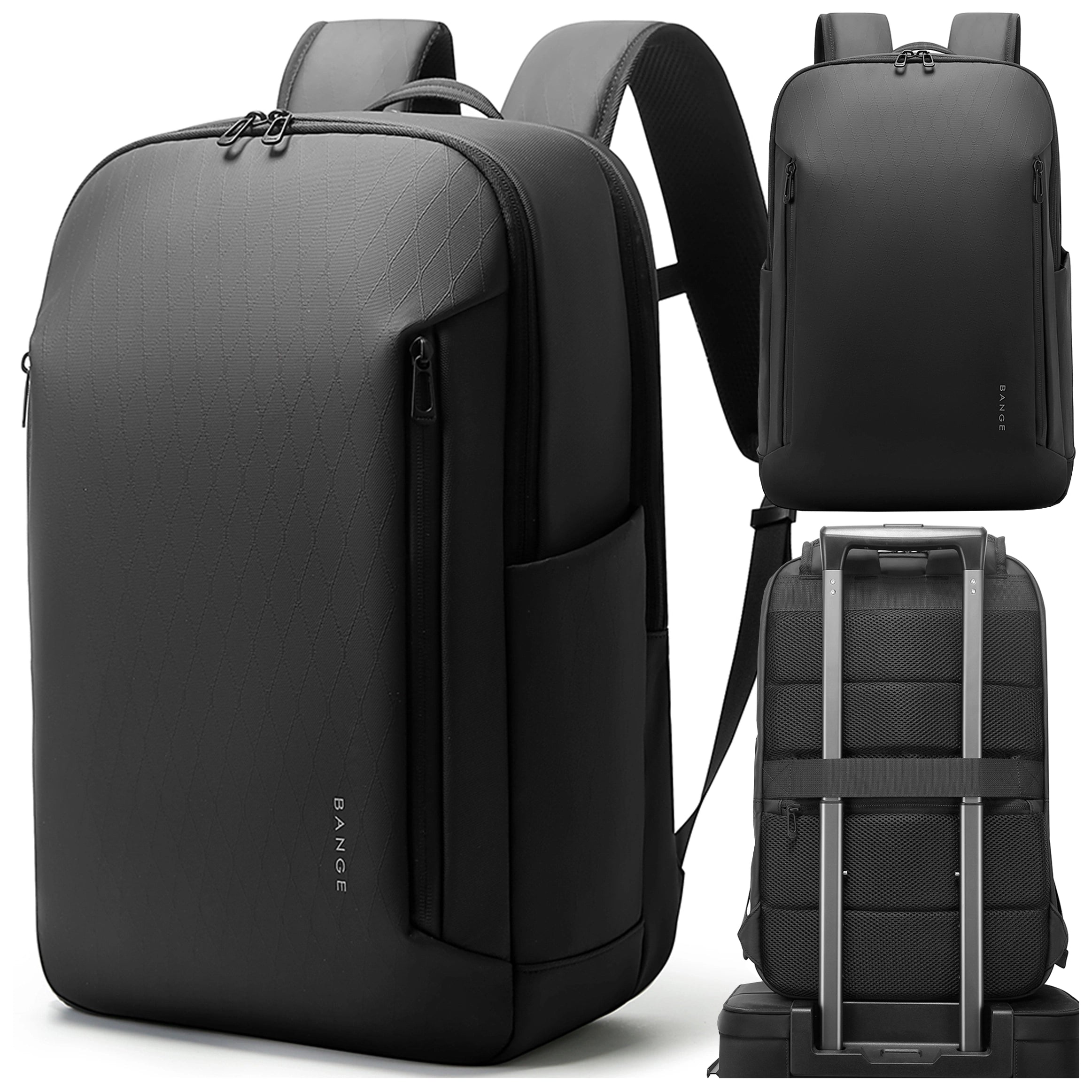 Plecak wodoodporny Bange 26L na laptopy do 15.6" - pojemny i wygodny, odporny i oddychający, miejski i podróżny do pracy i samolotu, unisex - Czarny
