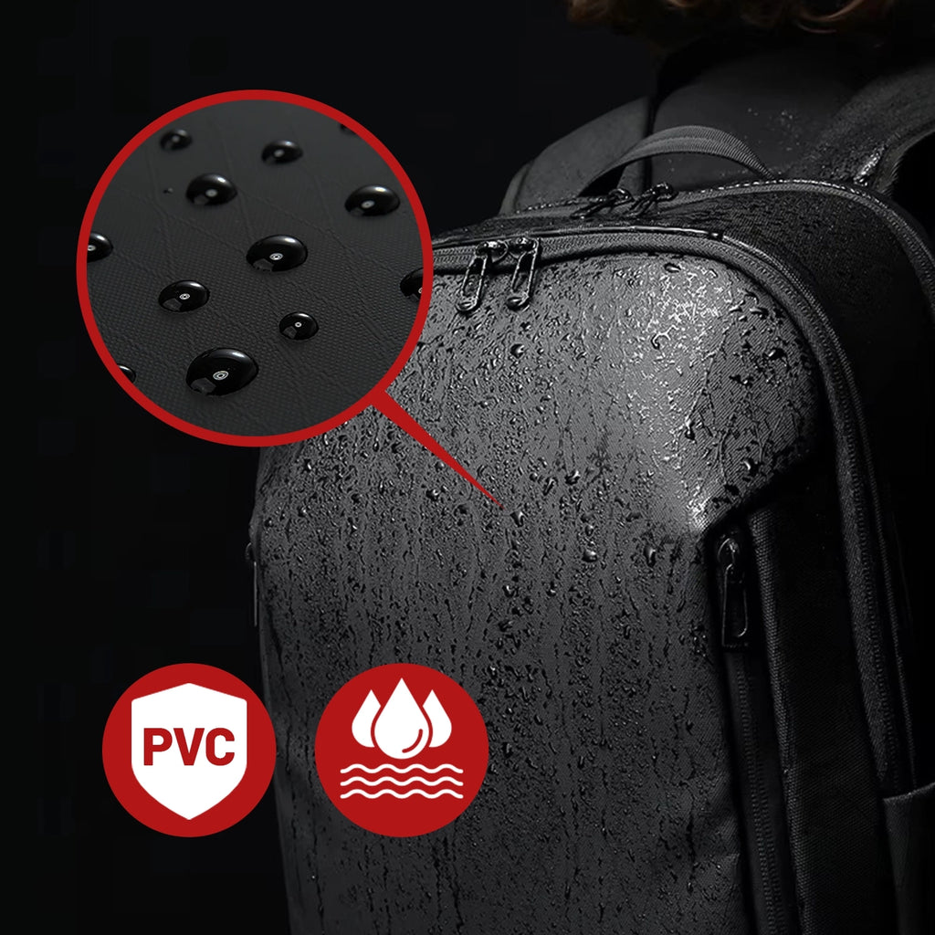 Plecak wodoodporny Bange 26L na laptopy do 15.6" - pojemny i wygodny, odporny i oddychający, miejski i podróżny do pracy i samolotu, unisex - Czarny