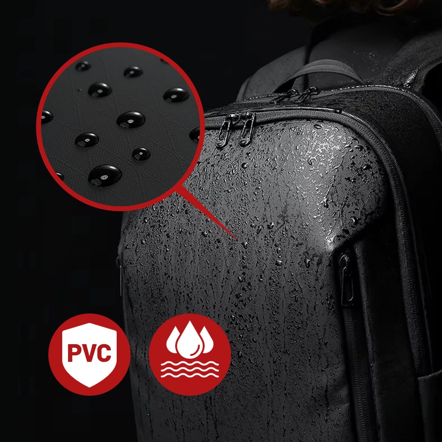 Plecak wodoodporny Bange 26L na laptopy do 15.6" - pojemny i wygodny, odporny i oddychający, miejski i podróżny do pracy i samolotu, unisex - Czarny