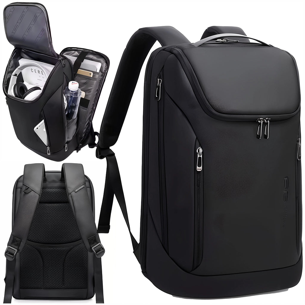Plecak wodoodporny Bange torba na laptopa 15.6" miejski podróżny 48x31x16 cm do pracy szkoły samolotu męski damski z gniazdem USB Czarny