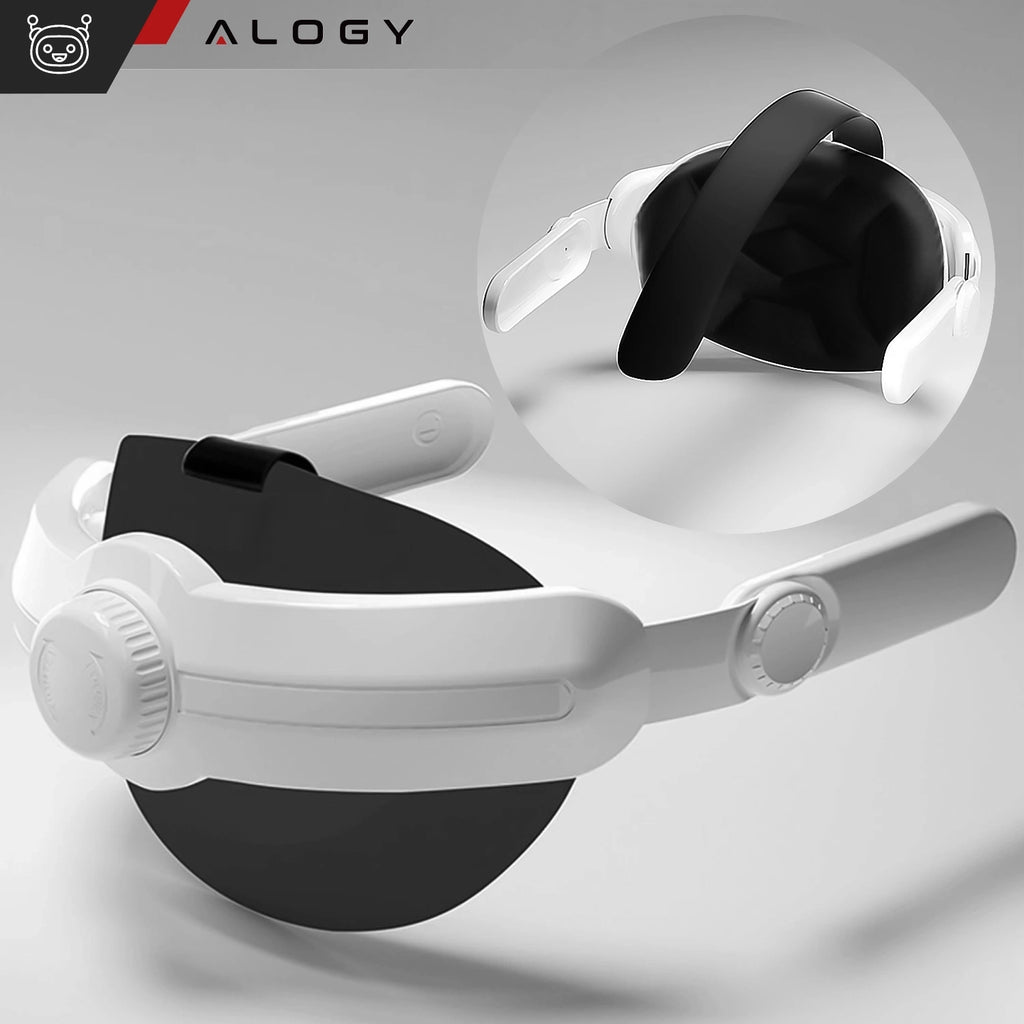 Regulowana Opaska Pasek wymienny do Meta Quest 3 Alogy Elite Strap Biały + Silikonowa nakładka na twarz