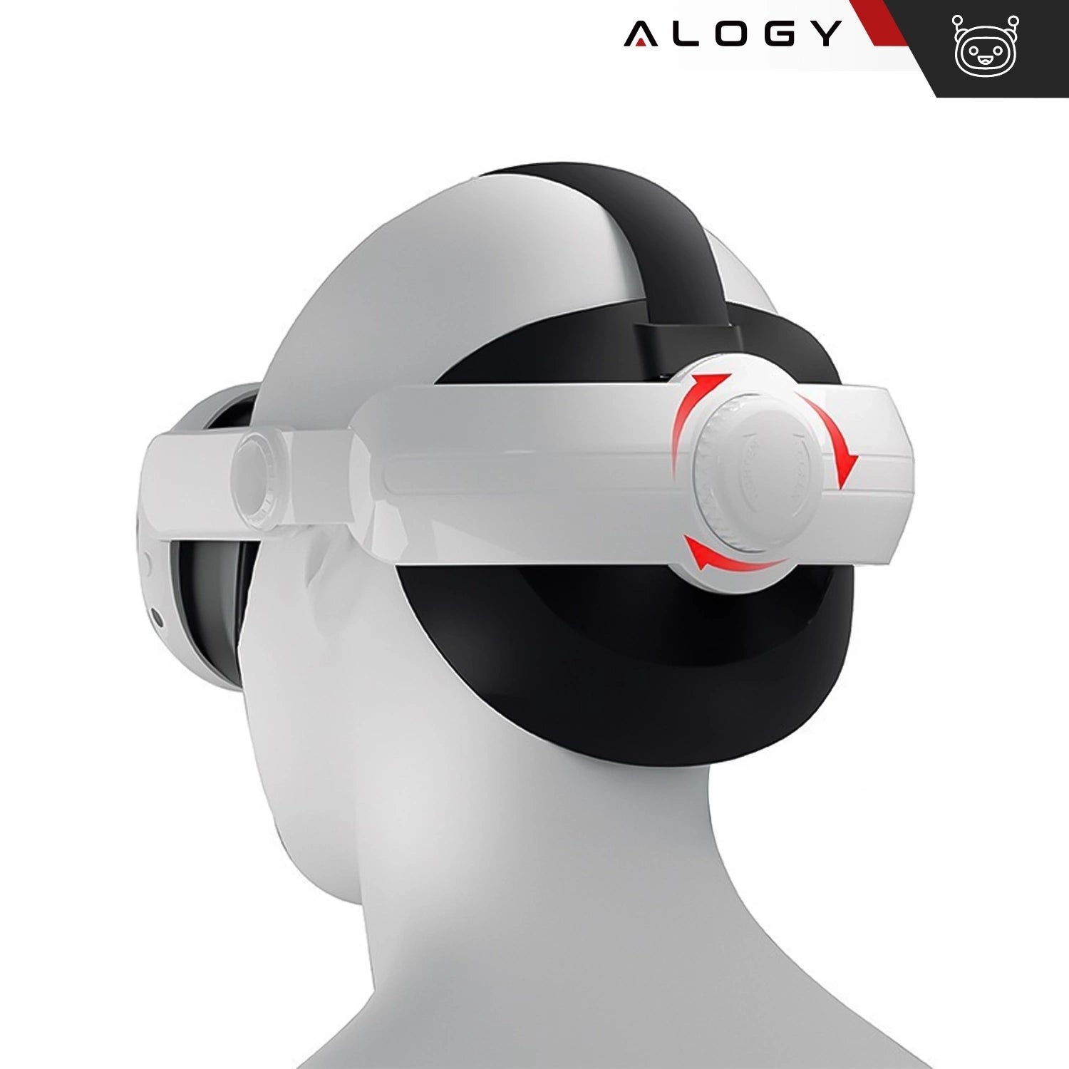 Regulowana Opaska Pasek wymienny do Meta Quest 3 Alogy Elite Strap Biały + Silikonowa nakładka na twarz