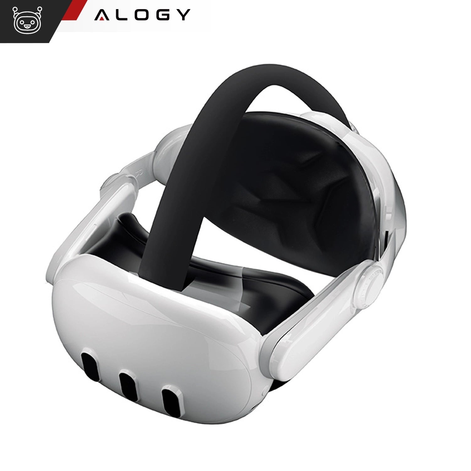 Regulowana Opaska Pasek wymienny do Meta Quest 3 Alogy Elite Strap Biały + Silikonowa nakładka na twarz