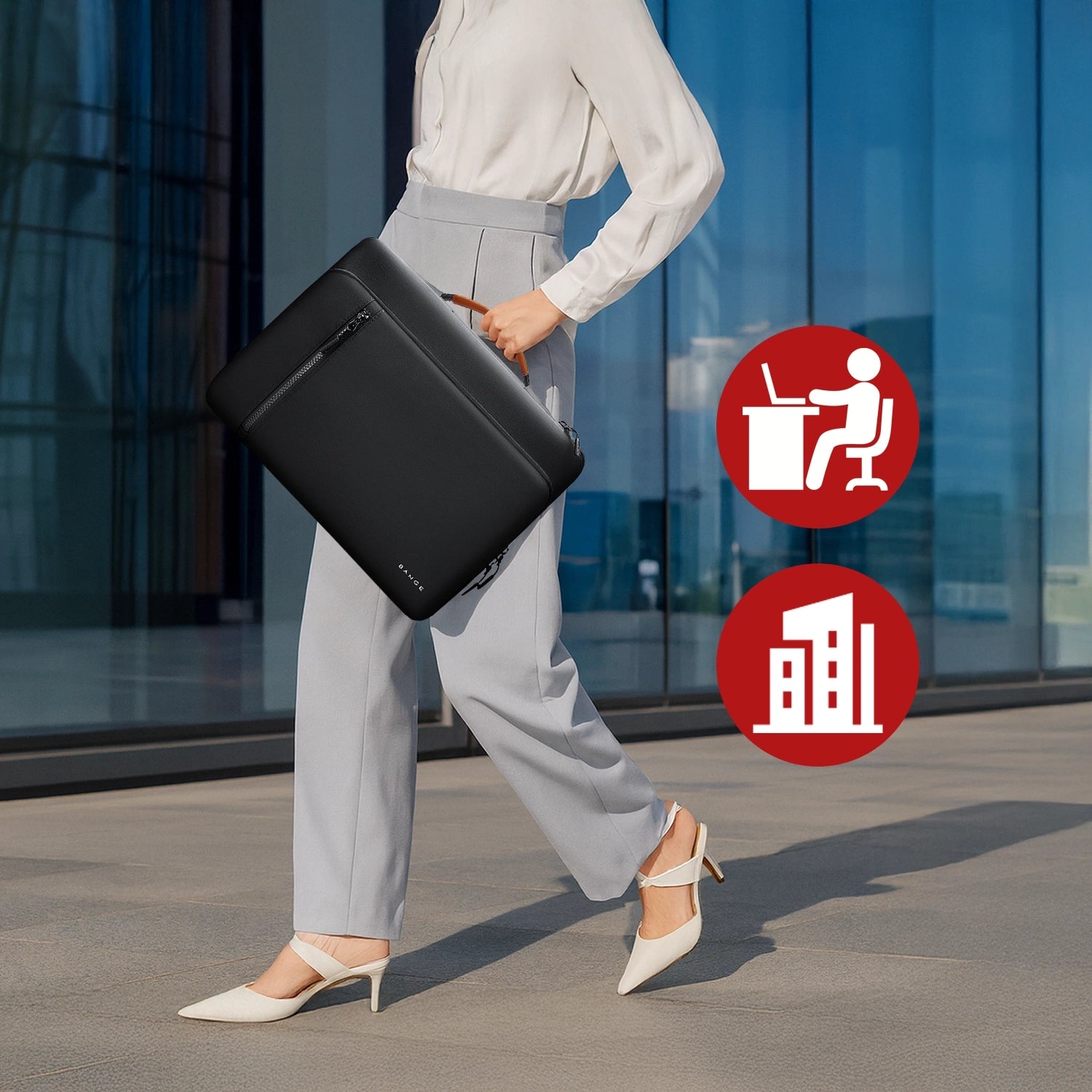 Torba wodoodporna Bange na laptopa do 15.6" - pojemna i wygodna, odporna i oddychająca, miejska i podróżna do pracy i samolotu, unisex - Czarna
