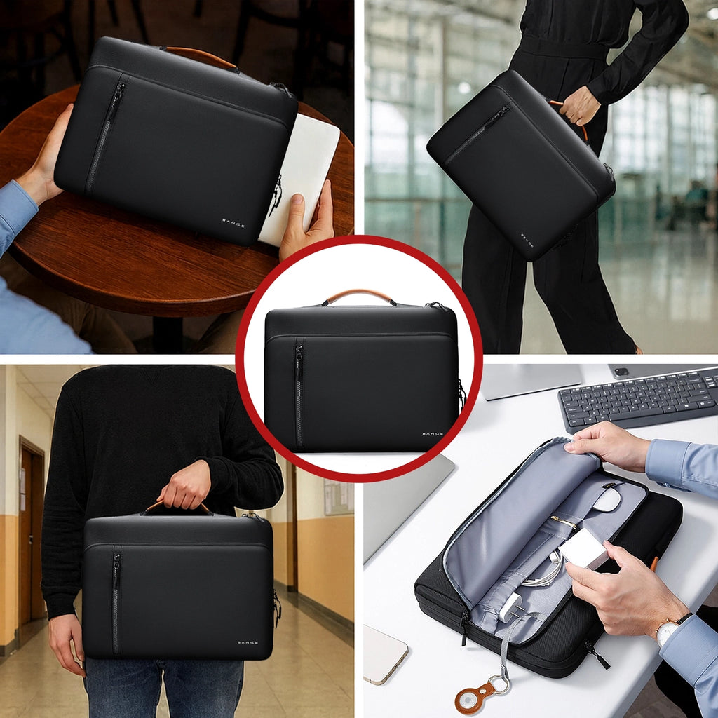 Torba wodoodporna Bange na laptopa do 15.6" - pojemna i wygodna, odporna i oddychająca, miejska i podróżna do pracy i samolotu, unisex - Czarna