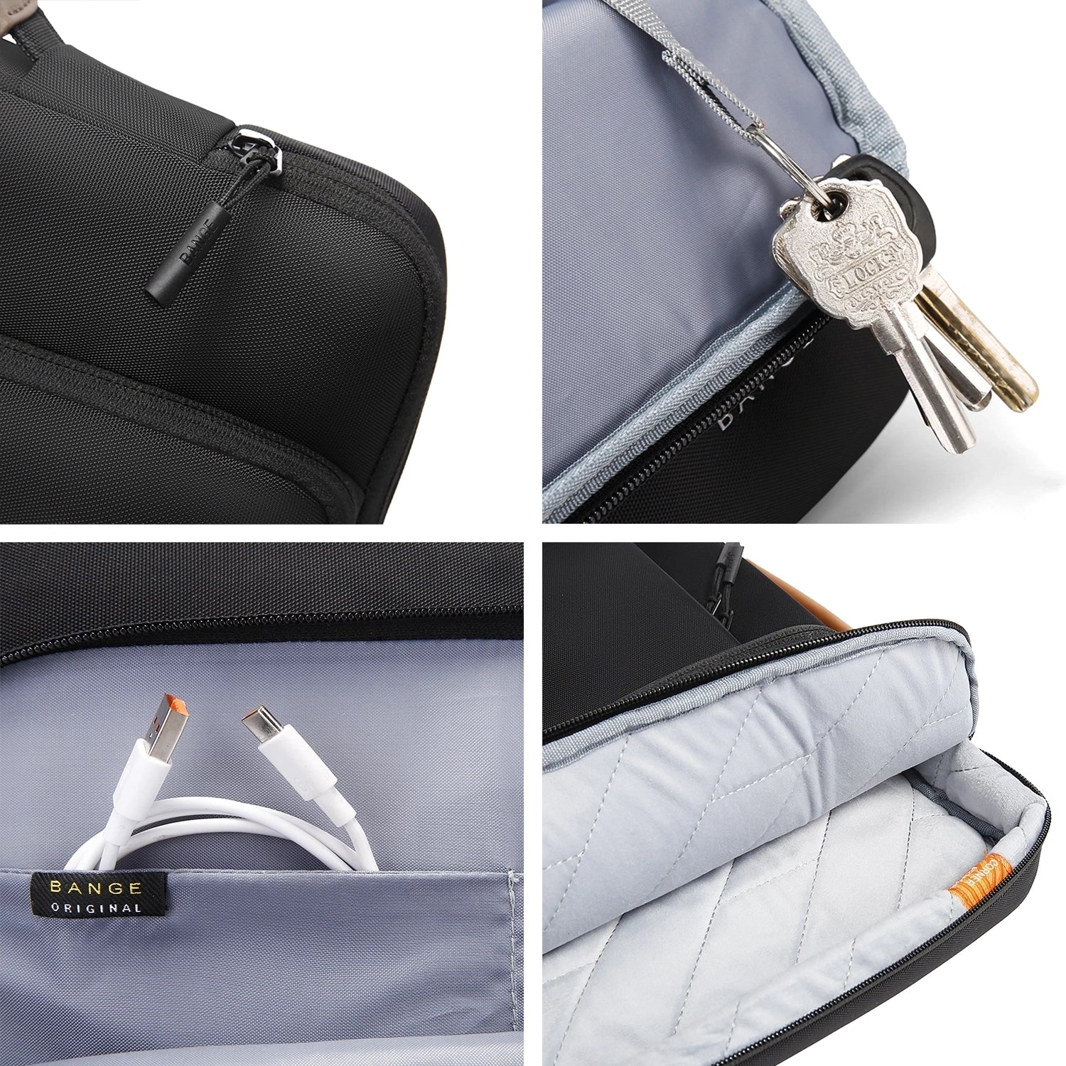 Torba wodoodporna Bange na laptopa do 15.6" - pojemna i wygodna, odporna i oddychająca, miejska i podróżna do pracy i samolotu, unisex - Czarna
