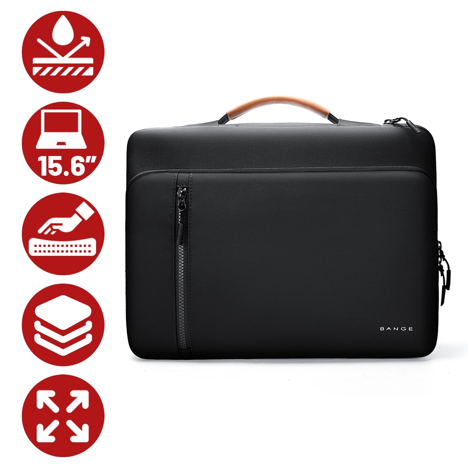 Torba wodoodporna Bange na laptopa do 15.6" - pojemna i wygodna, odporna i oddychająca, miejska i podróżna do pracy i samolotu, unisex - Czarna