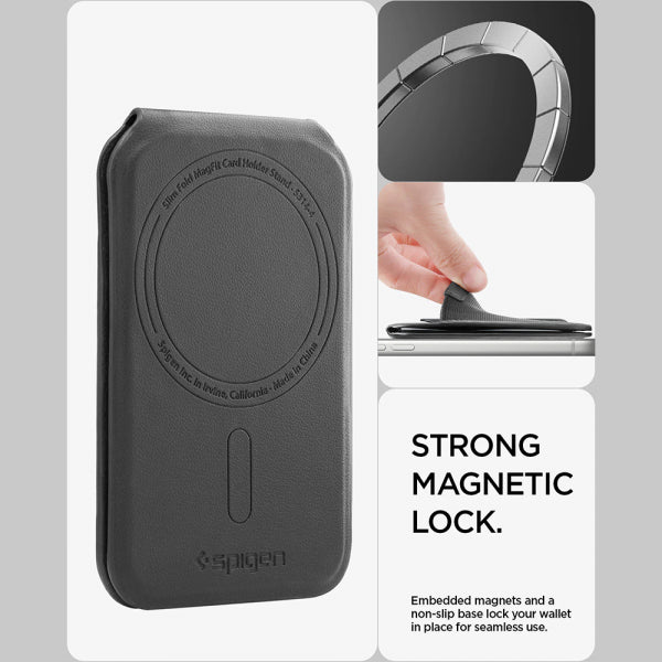 Spigen Magnetic Wallet Slim Fold Tripod S314-4, Black AFA11591