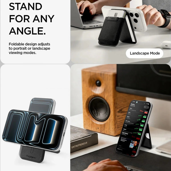 Spigen Magnetic Wallet Slim Fold Tripod S314-4, Black AFA11591