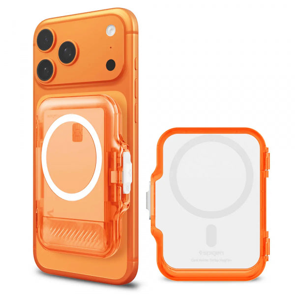 Spigen Magnetic Wallet TinTap MagFit+, Frost Clear Orange AFA11381
