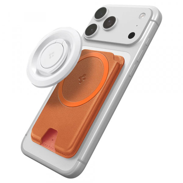 Spigen Magnetic Wallet Valentinus MagFit+ 3 Cards, Orange AFA11340