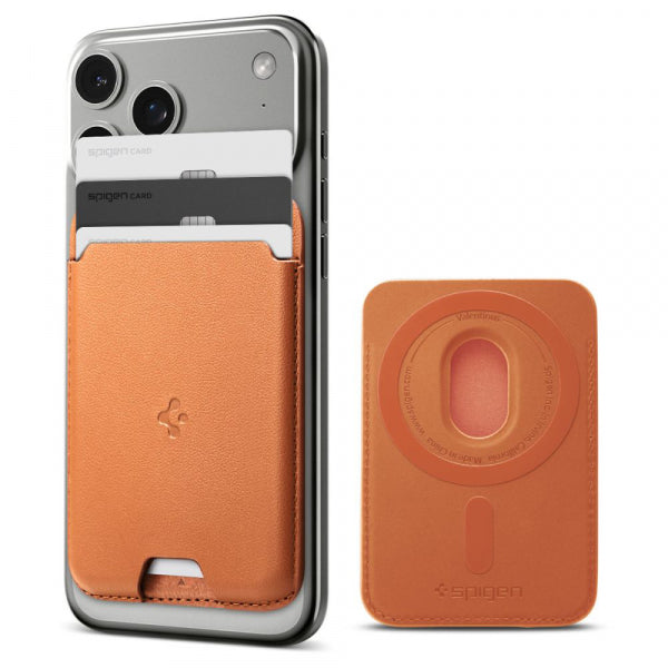 Spigen Magnetic Wallet Valentinus MagFit 3 Cards, Orange AFA11339