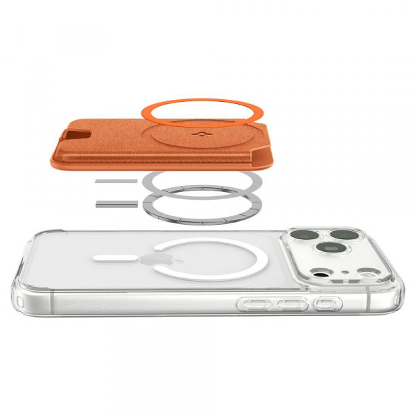Spigen Magnetic Wallet Valentinus MagFit+ 3 Cards, Orange AFA11340