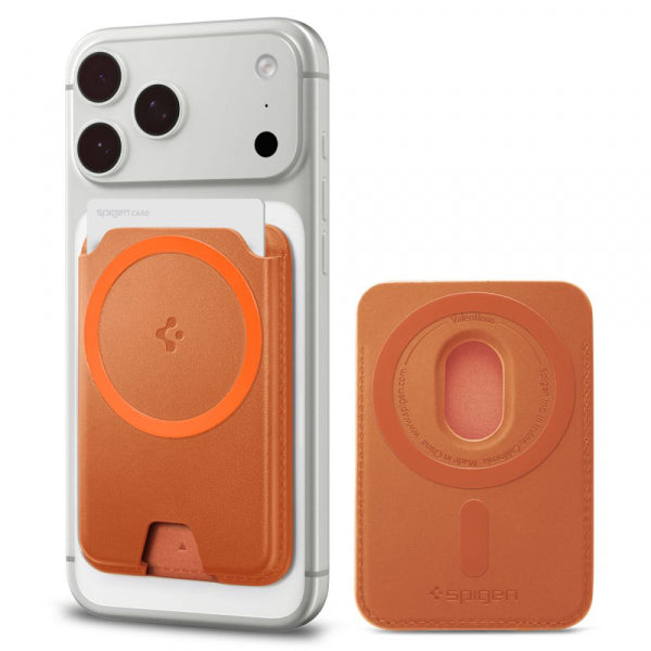 Spigen Magnetic Wallet Valentinus MagFit+ 3 Cards, Orange AFA11340