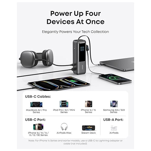 Anker Powerbank 25000mAh, 165W, QC + PD, Grey A1695H11