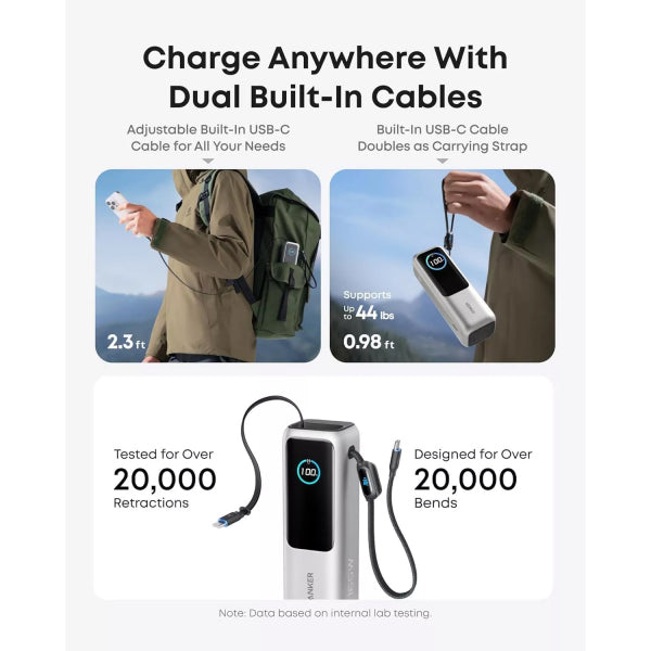 Anker Powerbank 25000mAh, 165W, QC + PD, Silver A1695H41