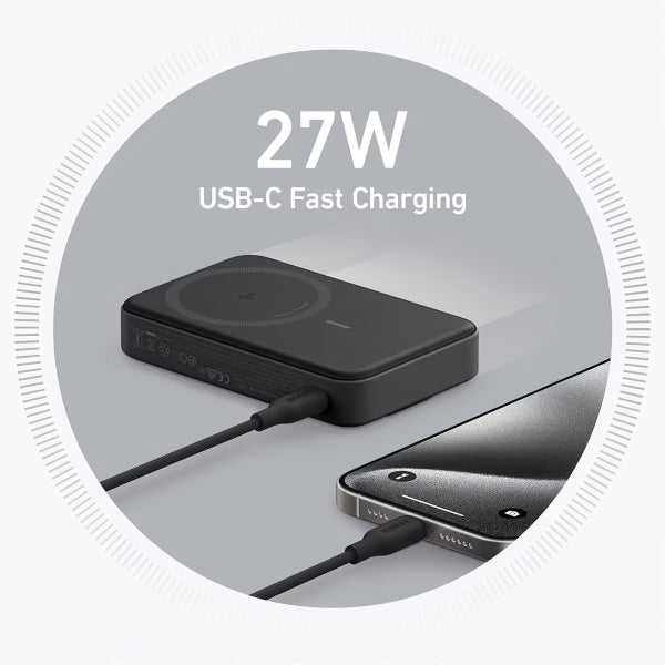 Anker Powerbank MagGo, 10000mAh, 27W, PD + FQI, Black A1654G11