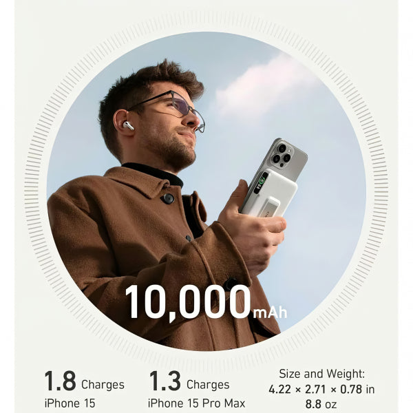 Anker Powerbank MagGo, 10000mAh, 27W, PD + FQI, White A1654G21