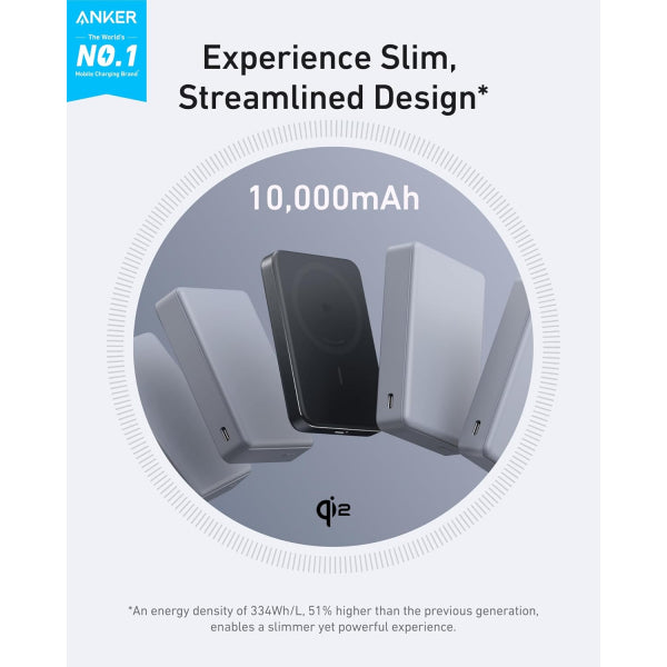 Anker Powerbank MagGo Slim, 10000mAh, 30W, PD + FQI, Black A1664H11