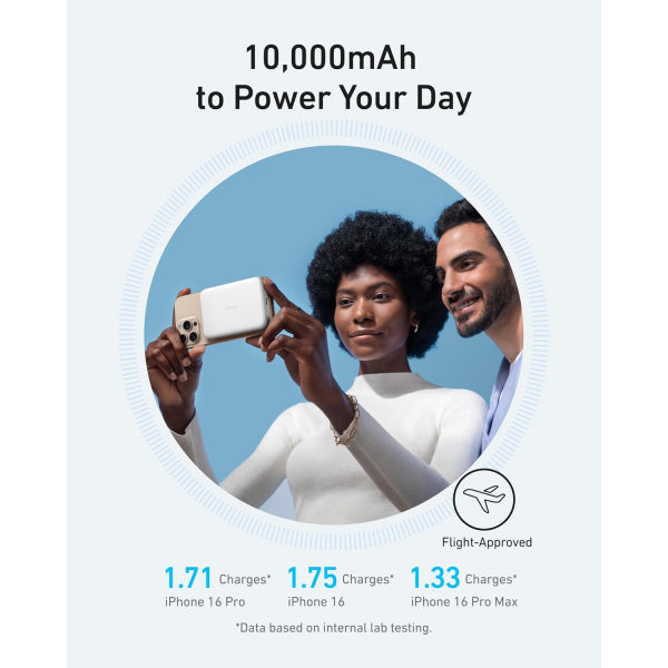 Anker Powerbank MagGo Slim, 10000mAh, 30W, PD + FQI, White A1664H21