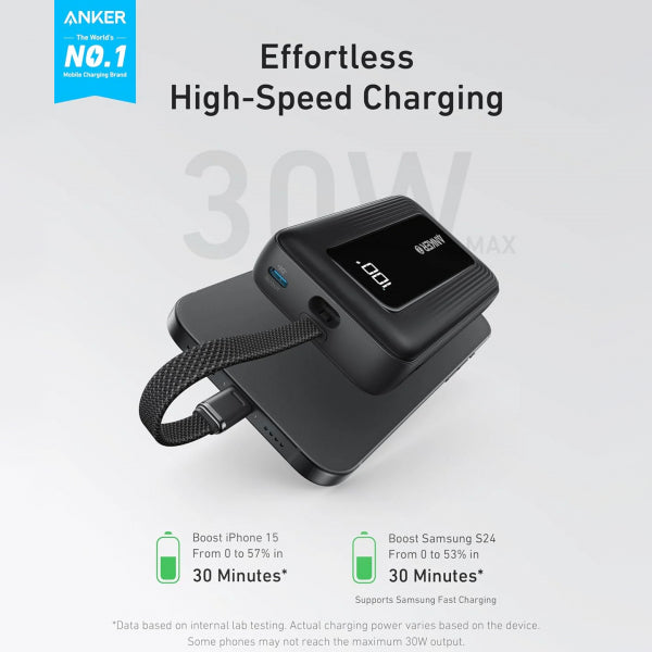Anker Powerbank Zolo, 10000mAh, 30W, QC + PD, Black A1688H11
