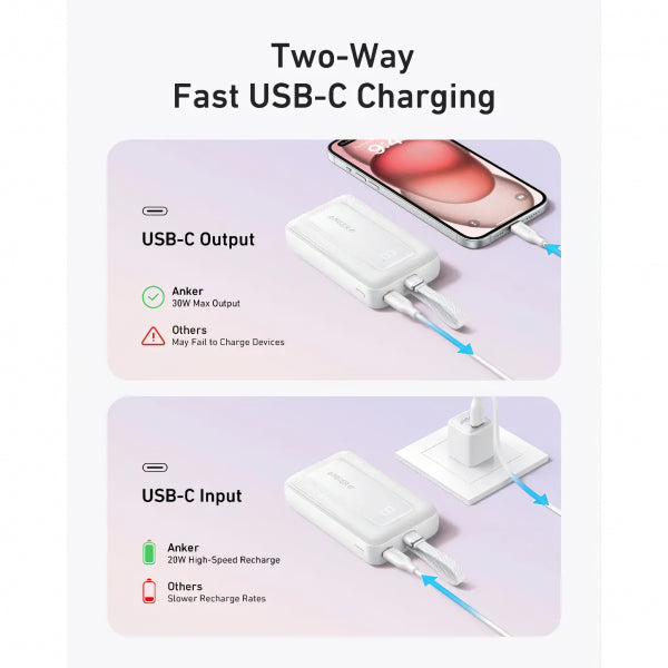 Anker Powerbank Zolo, 10000mAh, 30W, QC + PD, White A1688H21