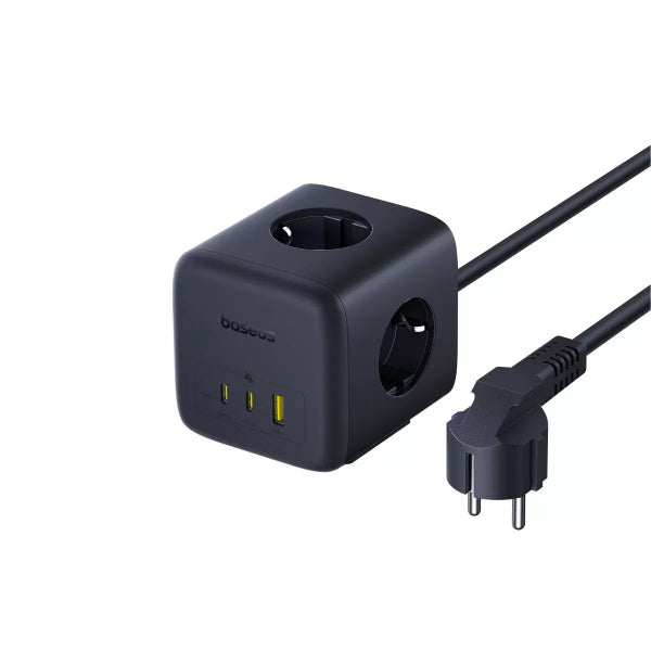 Baseus Power Strip EnerFill FA11, 3 x Schuko - 1 x USB-A - 2 x USB-C, Black E00082100123-00