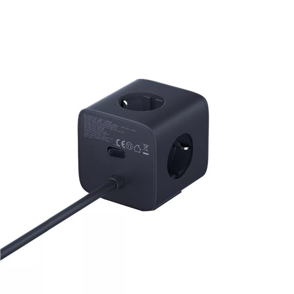 Baseus Power Strip EnerFill FA11, 3 x Schuko - 1 x USB-A - 2 x USB-C, Black E00082100123-00