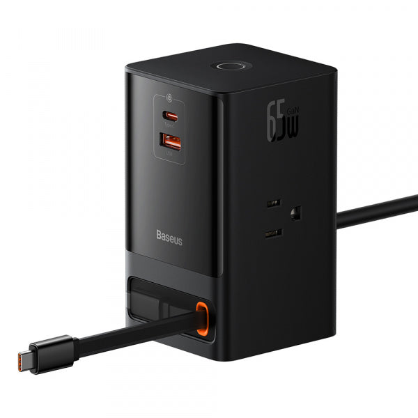 Baseus Power Strip PowerCombo US, 3 x Socket - 1 x USB-A - 2 x USB-C, Black PSLR000101