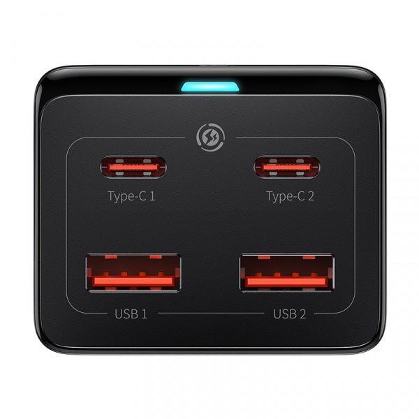 Baseus Power Strip PowerCombo US, 1 x Socket - 2 x USB-A - 2 x USB-C, Black PSZM000201