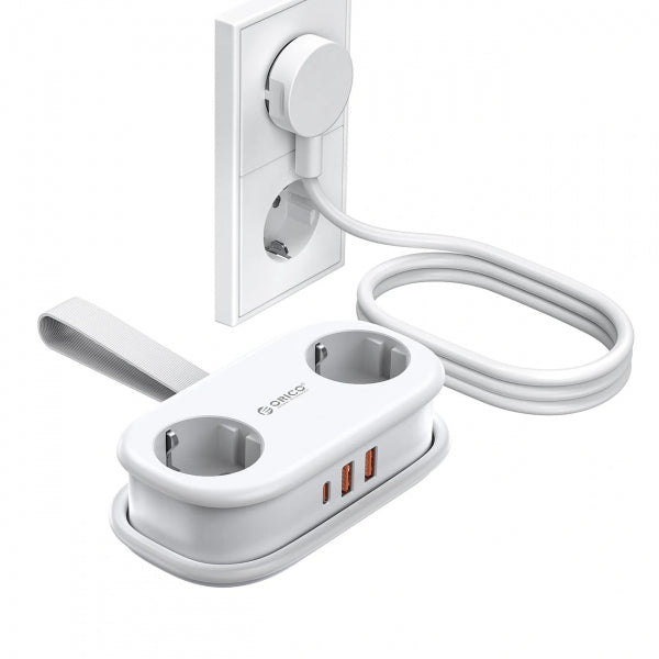 Orico Power Strip APP, 2 x Schuko - 2 x USB-A - 1 x USB-C, White