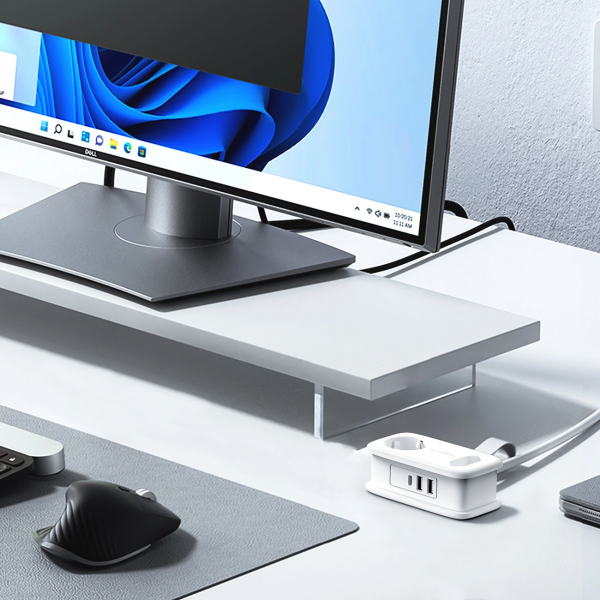 Orico Power Strip APP, 1 x Schuko - 1 x Socket - 2 x USB-A - 1 x USB-C, White Grey
