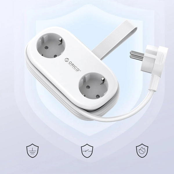 Orico Power Strip APP, 2 x Schuko - 2 x USB-A - 1 x USB-C, White