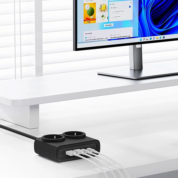 Orico Power Strip PDC25, 2 x Schuko - 2 x USB-A - 2 x USB-C, Black