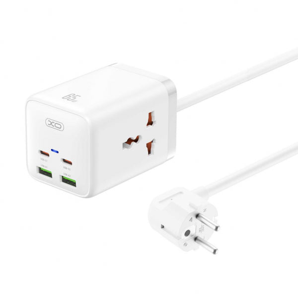 XO Design Power Strip WL24, 2 x Socket - 2 x USB-A - 2 x USB-C, White