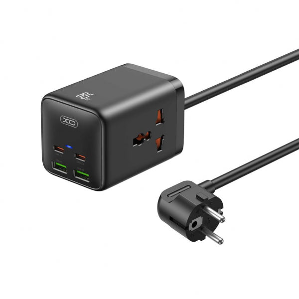 XO Design Power Strip WL24, 2 x Socket - 2 x USB-A - 2 x USB-C, Black