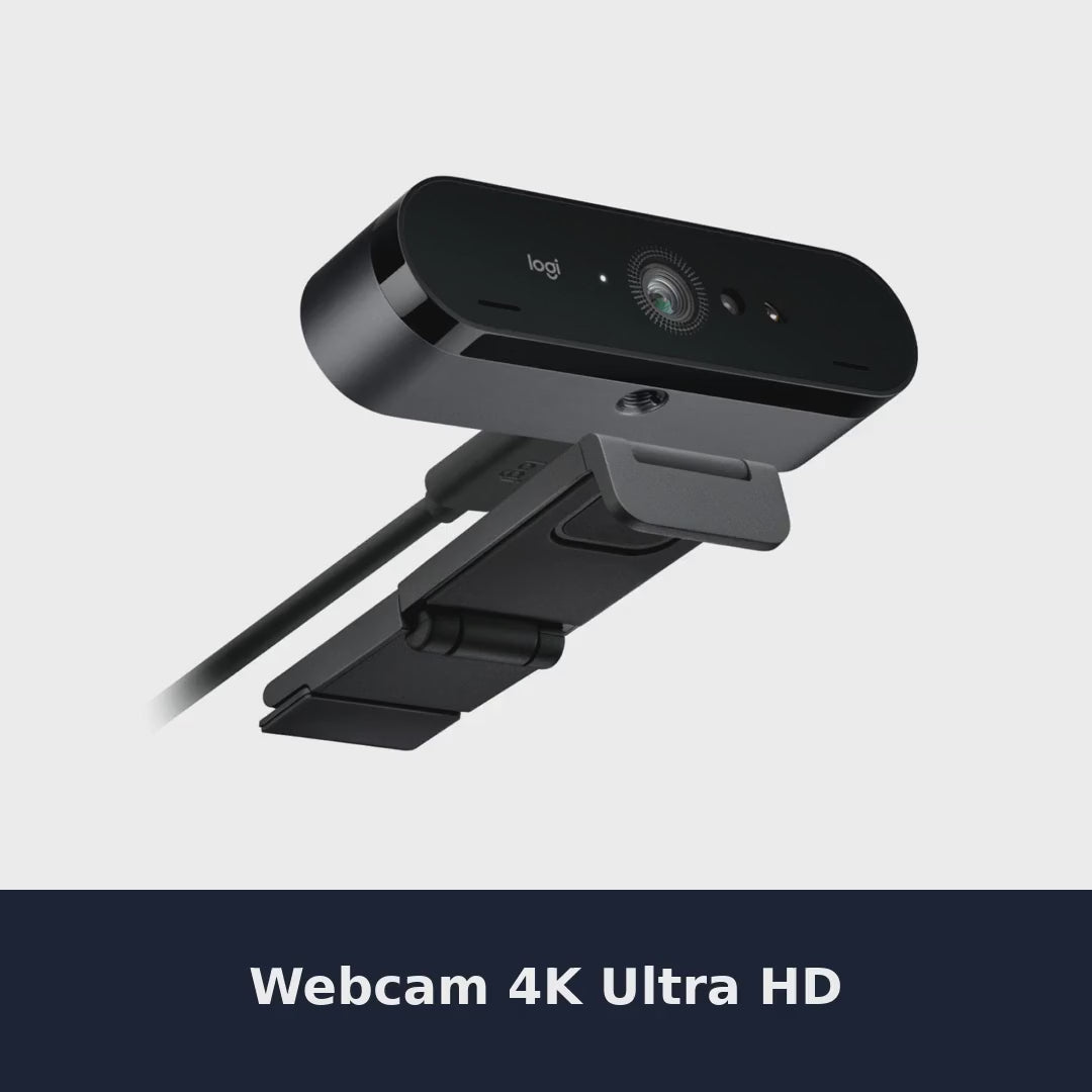 Vidéo Logitech BRIO 4K Webcam 13 MP 4096 x 2160 Pixels USB Noir