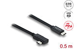 Delock Koaxiales USB 40 Gbps Kabel gewinkelt links / rechts USB PD 3.1 240 W 0,5 m