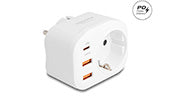 Delock Schutzkontakt-Steckdose mit Kindersicherung und USB PD Ladegerät 20 W