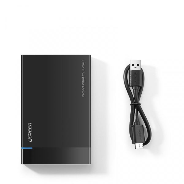 Ugreen HDD / SSD Enclosure US221 for SATA 2.5inch, USB 3.2, Black