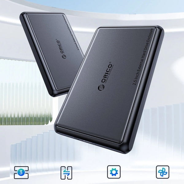 Orico HDD / SSD Enclosure DDL25-C3 for SATA 2.5inch, USB-C, Black